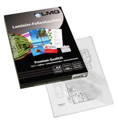 Laminierfolien AB-A4-100M, A4, 216x303mm, 100mic, matt