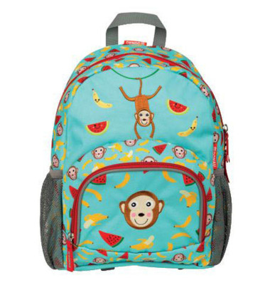 Kindergartenrucksack Affe Kunstfaser blau