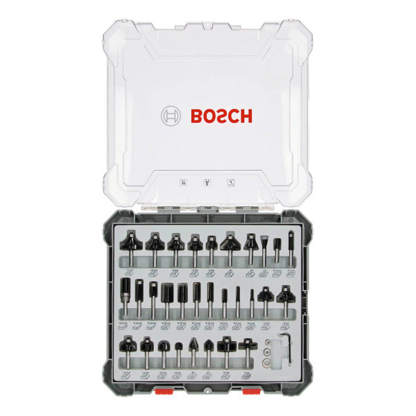 3165140958059 - Fräser Set Mixed 30 teilig 6 mm Schaft für Oberfräsen 2607017474 - Bosch