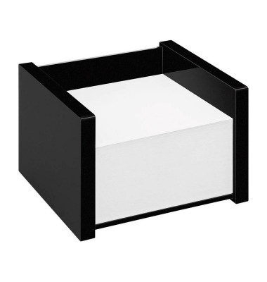 Zettelbox 637001, Black Office, 10x10,9x7,5cm, schwarz, Kunststoff, inkl.: 500 Notizzettel