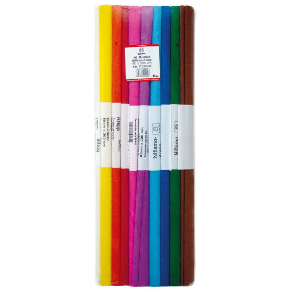 4005063020008 - Krepppapier schwer entflammbar farbsortiert 38 g qm 4005063020008 794067000 10 Rolle 4005063020008 - Krepppapier schwer entflammbar farbsortiert 38 g qm 4005063020008 794067000 10 Rolle