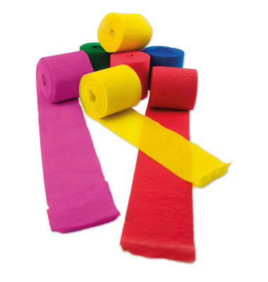 Krepppapier Dekobänder farbsortiert 38 g/qm Krepppapier Dekobänder farbsortiert 38 g/qm