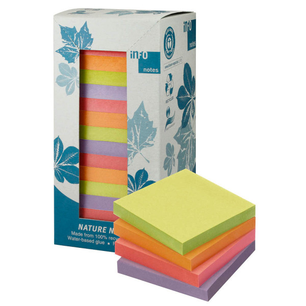 4044355791455 - Haftnotizen 5654-88TW7 Recycling 75x75mm grün orange pink violett quadratisch 4044355791455 16 Block