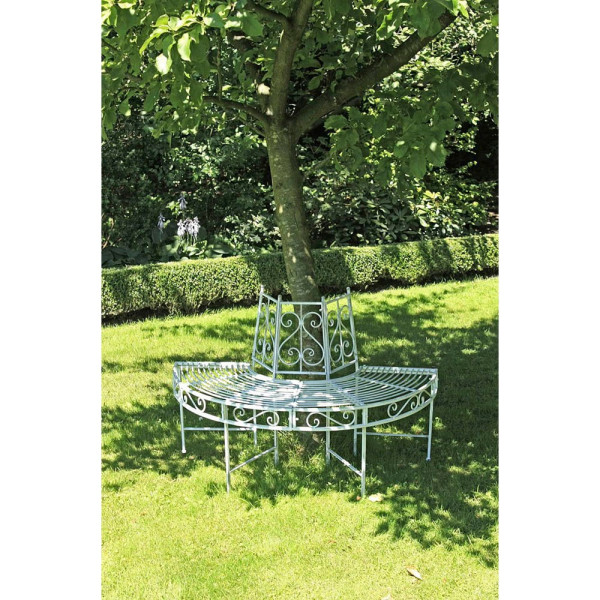 4041908097446 - Metall Baumbank Varda Gartenbank Sitzbank Parkbank Antik weiß 4041908097446 - Metall Baumbank Varda Gartenbank Sitzbank Parkbank Antik weiß