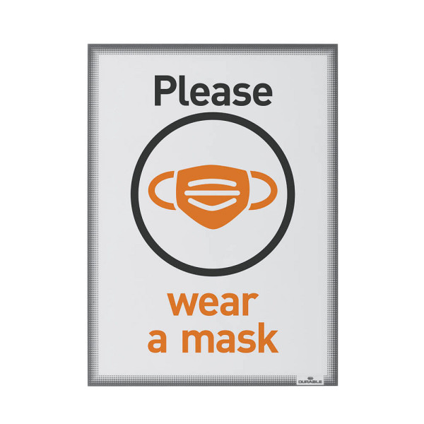 4005546728728 - Infotasche Durable A4 Hoch-& Querformat Einschubhilfe statisch haftend transparent anthrazitgrau 5 Stück