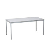 Schreibtisch, manuell höhenverstellbar, 75cm (H), 160x80cm (BxT), rechteckig, lichtgrau / lichtgrau