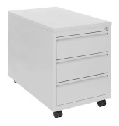 Rollcontainer 100518, lichtgrau, 3 Schubladen, Stahl, abschlie&szlig;bar
