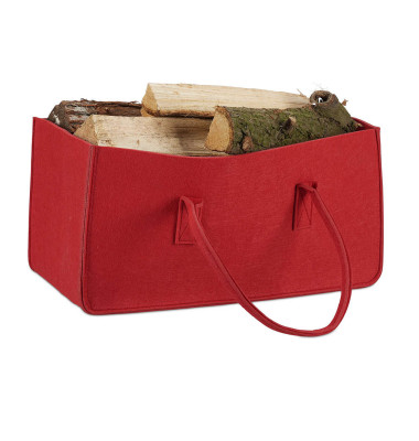 Kaminholztasche 27,0 l rot 25,0 x 50,0 x 25,0 cm