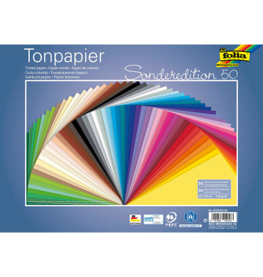 Tonpapier Sonderedition 50 farbsortiert 130 g/qm Tonpapier Sonderedition 50 farbsortiert 130 g/qm