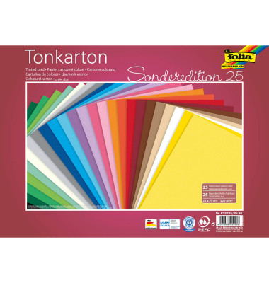 Fotokarton Sonderedition 25 farbsortiert 220 g/qm 25 Bogen