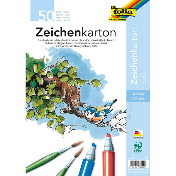 4001868086003 - Folia Zeichenkarton Weiß Karton DIN A4 200 g m2 8600 50 Blatt 4001868086003 - Folia Zeichenkarton Weiß Karton DIN A4 200 g m2 8600 50 Blatt