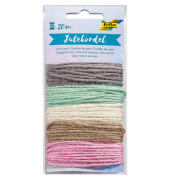 Kordel Jute farbig rauh grau, hellgrün, creme, beige, rosa 3,0 mm x 5x 4,0 m