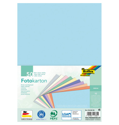 Fotokarton Pastell farbsortiert 300 g/qm