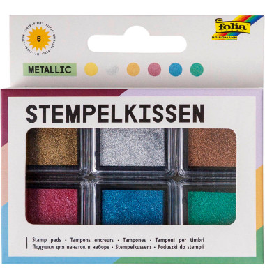 Stempelkissen metallic gold, silber, kupfer, rot, blau, grün 6x 2,4 x 2,4 cm