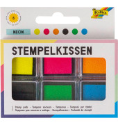 Stempelkissen neon gelb, pink, orange, schwarz, grün, blau 6x 2,4 x 2,4 cm