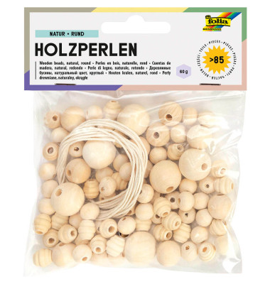 Bastelset Holzperlen natur