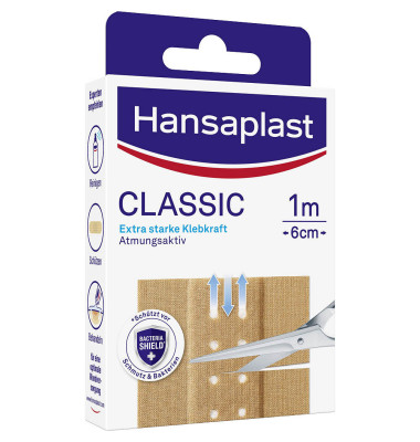 Wundpflaster Classic 1009227, 1 Rolle, 6cmx1m, hautfarben