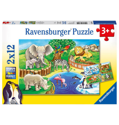 Tiere im Zoo Puzzle 2x 12 Teile Tiere im Zoo Puzzle 2x 12 Teile