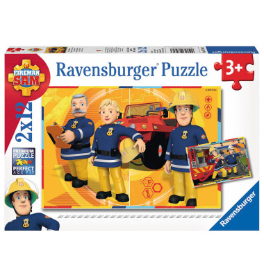 Feuerwehrmann Sam Sam im Einsatz Puzzle 2x 12 Teile