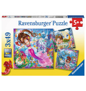Bezaubernde Meerjungfrauen Puzzle 3x 49 Teile