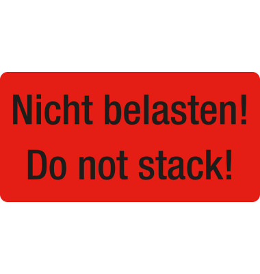 Warnetiketten rot »Nicht belasten!« 10,0 x 5,0 cm