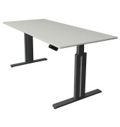 Sitz-Steh-Schreibtisch Move 3 elegant, elektrisch höhenverstellbar, 72-120cm (H), 180x80cm (BxT), rechteckig, lichtgrau / anthra
