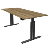 Sitz-Steh-Schreibtisch Move 3 elegant, elektrisch höhenverstellbar, 72-120cm (H), 180x80cm (BxT), rechteckig, eiche / anthrazit
