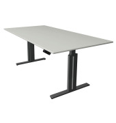 Sitz-Steh-Schreibtisch Move 3 elegant, elektrisch höhenverstellbar, 72-120cm (H), 200x100cm (BxT), rechteckig, lichtgrau / anthr