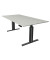 Sitz-Steh-Schreibtisch Move 3 elegant, elektrisch höhenverstellbar, 72-120cm (H), 200x100cm (BxT), rechteckig, lichtgrau / anthr