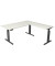 Sitz-Steh-Schreibtisch Move 3 elegant, elektrisch höhenverstellbar, 72-120cm (H), 180x180cm (BxT), L-Form, weiß / anthrazit