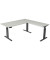 Sitz-Steh-Schreibtisch Move 3 elegant, elektrisch höhenverstellbar, 72-120cm (H), 180x180cm (BxT), L-Form, lichtgrau / anthrazit