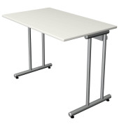Schreibtisch Smart office, 75cm (H), 100x60cm (BxT), rechteckig, weiß / silber