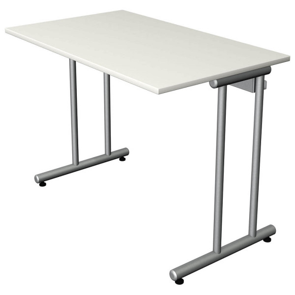 4044917441033 - Schreibtisch Smart office 11187510 65-130cm (H) 100x60cm (BxT) rechteckig weiß   silber 4044917441033 Kerkmann