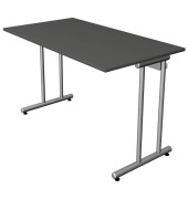 Schreibtisch Smart office, 75cm (H), 120x65cm (BxT), rechteckig, anthrazit / silber
