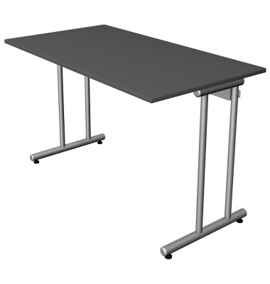 Schreibtisch Smart office, 75cm (H), 120x65cm (BxT), rechteckig, anthrazit / silber Schreibtisch Smart office, 75cm (H), 120x65cm (BxT), rechteckig, anthrazit / silber