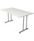 Schreibtisch Smart office, 75cm (H), 140x70cm (BxT), rechteckig, weiß / silber