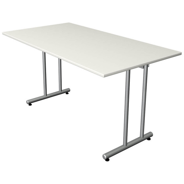4044917390102 - Schreibtisch Smart office 75cm (H) 140x70cm (BxT) rechteckig weiß   silber 4044917390102 Kerkmann 4044917390102 - Schreibtisch Smart office 75cm (H) 140x70cm (BxT) rechteckig weiß   silber 4044917390102 Kerkmann