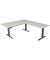 Sitz-Steh-Schreibtisch Move 3 elegant, elektrisch höhenverstellbar, 72-120cm (H), 200x220cm (BxT), L-Form, lichtgrau / anthrazit