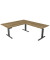 Sitz-Steh-Schreibtisch Move 3 elegant, elektrisch höhenverstellbar, 72-120cm (H), 200x220cm (BxT), L-Form, eiche / anthrazit