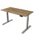 Sitz-Steh-Schreibtisch Smart office, elektrisch höhenverstellbar, 63-127cm (H), 140x70cm (BxT), rechteckig, eiche / silber