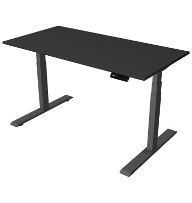 Sitz-Steh-Schreibtisch Smart office, elektrisch höhenverstellbar, 63-127cm (H), 140x70cm (BxT), rechteckig, anthrazit / anthrazi Sitz-Steh-Schreibtisch Smart office, elektrisch höhenverstellbar, 63-127cm (H), 140x70cm (BxT), rechteckig, anthrazit / anthrazi