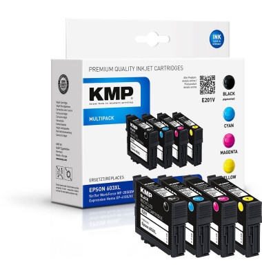 4 E201V schwarz, cyan, magenta, gelb Tintenpatronen ersetzen EPSON 603XL (T03A6)