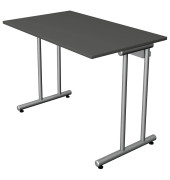 Schreibtisch Smart office, 75cm (H), 100x60cm (BxT), rechteckig, anthrazit / silber