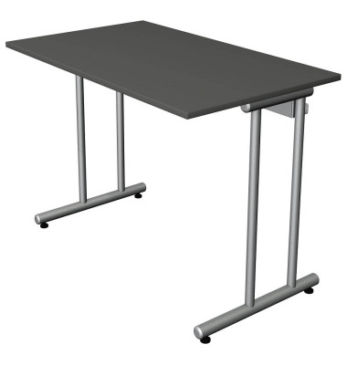 Schreibtisch Smart office, 75cm (H), 100x60cm (BxT), rechteckig, anthrazit / silber Schreibtisch Smart office, 75cm (H), 100x60cm (BxT), rechteckig, anthrazit / silber