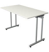 Schreibtisch Smart office, 75cm (H), 120x65cm (BxT), rechteckig, weiß / silber