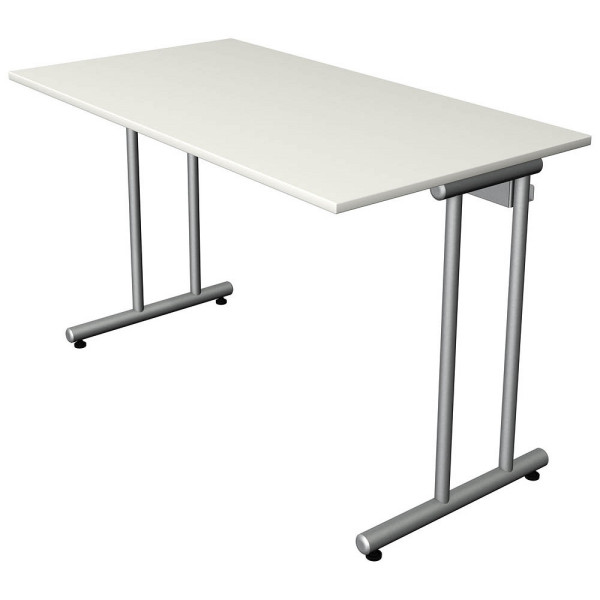 4044917441064 - Schreibtisch Smart office 11187810 65-130cm (H) 120x65cm (BxT) rechteckig weiß   silber 4044917441064 Kerkmann