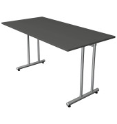 Schreibtisch Smart office, 75cm (H), 140x70cm (BxT), rechteckig, anthrazit / silber