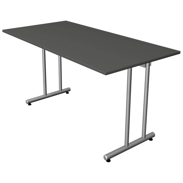 4044917441118 - Schreibtisch Smart office 11188313 65-130cm (H) 140x70cm (BxT) rechteckig anthrazit   silber 4044917441118 Kerkmann