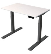Sitz-Steh-Schreibtisch Smart office, elektrisch höhenverstellbar, 63-127cm (H), 100x60cm (BxT), rechteckig, weiß / anthrazit