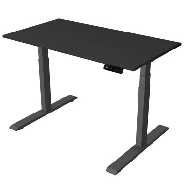 Sitz-Steh-Schreibtisch Smart office, elektrisch höhenverstellbar, 63-127cm (H), 120x65cm (BxT), rechteckig, anthrazit / anthrazi Sitz-Steh-Schreibtisch Smart office, elektrisch höhenverstellbar, 63-127cm (H), 120x65cm (BxT), rechteckig, anthrazit / anthrazi